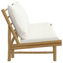 Voir la diapositive 4 : VIDAXL Banc de jardin avec coussins blanc creme bambou