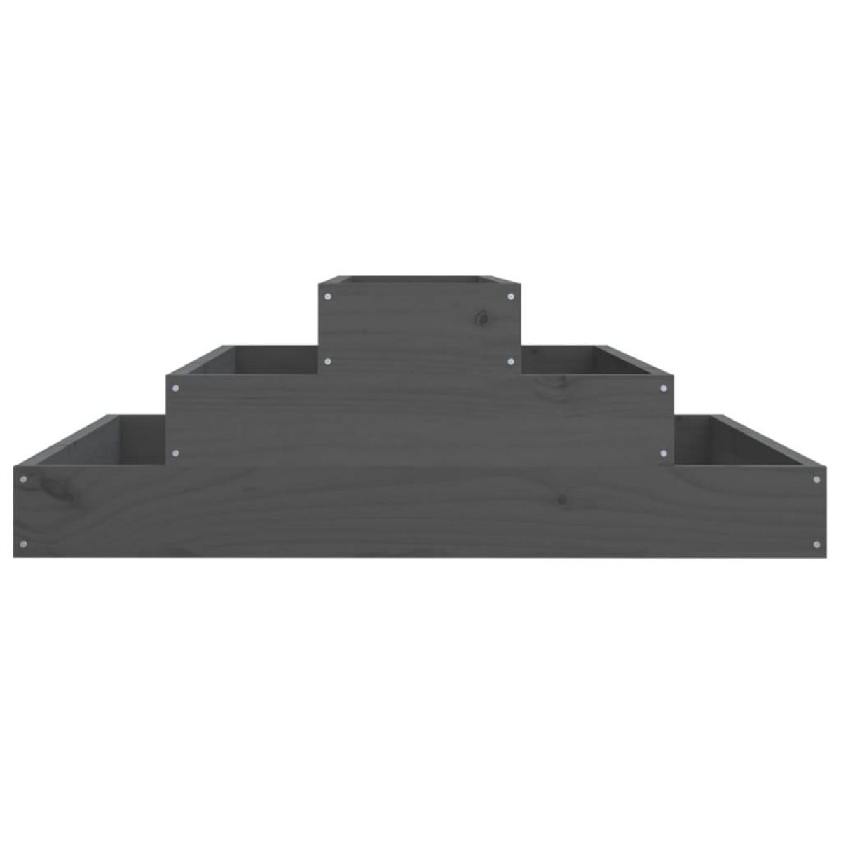 VIDAXL Jardiniere Gris 80x80x27 cm Bois massif de pin