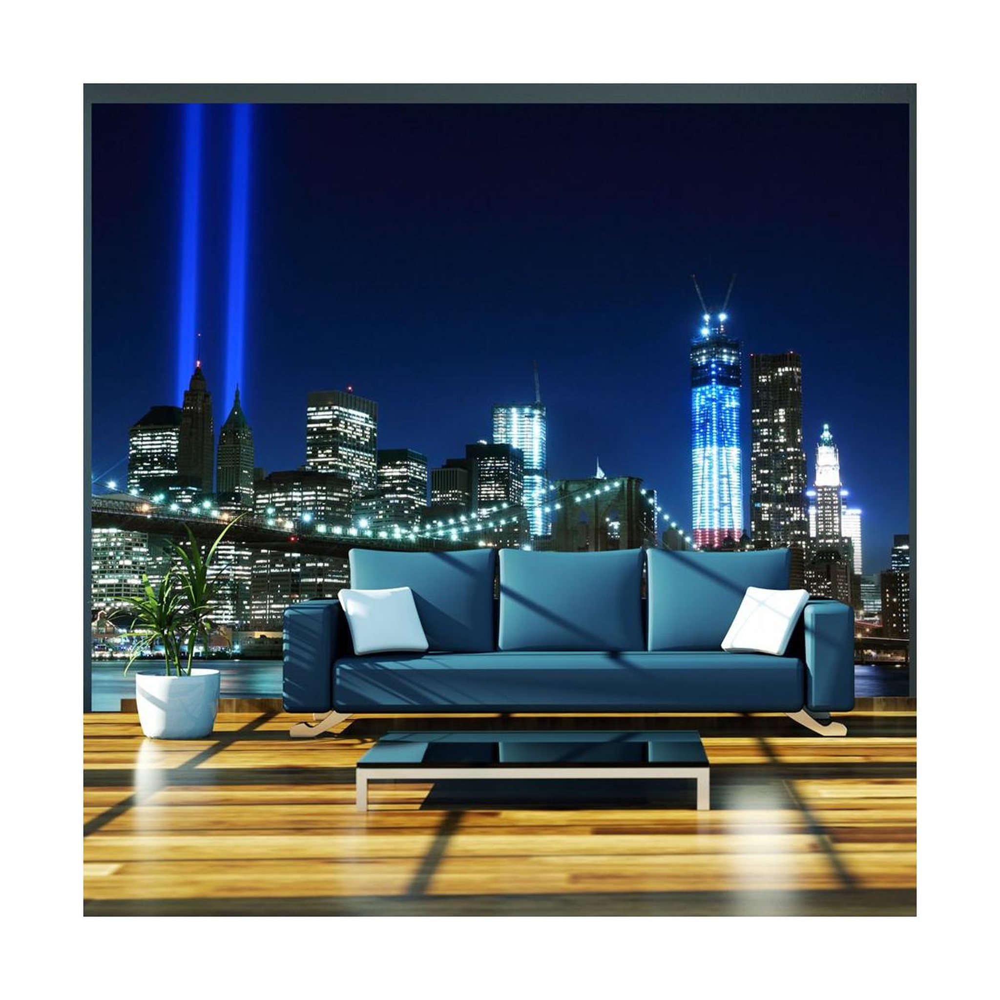 Voir la diapositive 1 : Paris Prix Papier Peint  Floodlights Over NYC