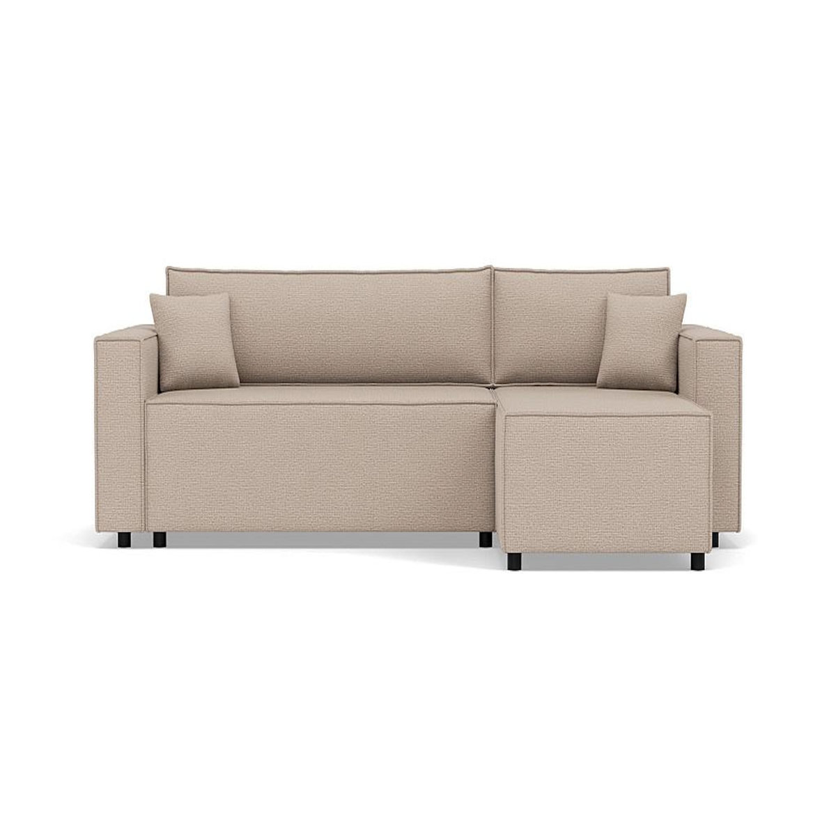 BEST MOBILIER Jonas - canapé d'angle réversible 4 places convertible avec coffre en tissu texturé
