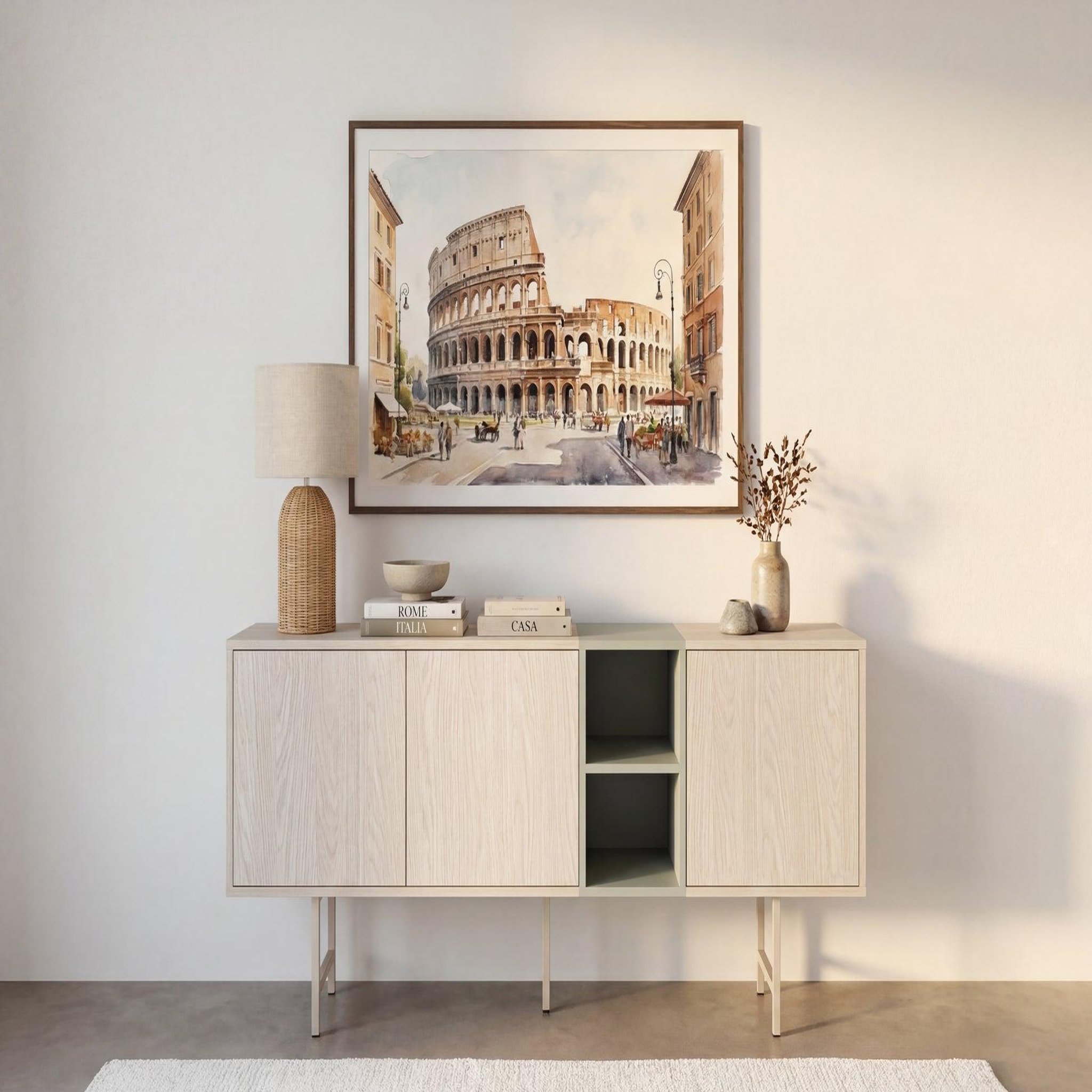Voir la diapositive 2 : CASANOVA PARIS Carlo - buffet 180cm en mélamine beige