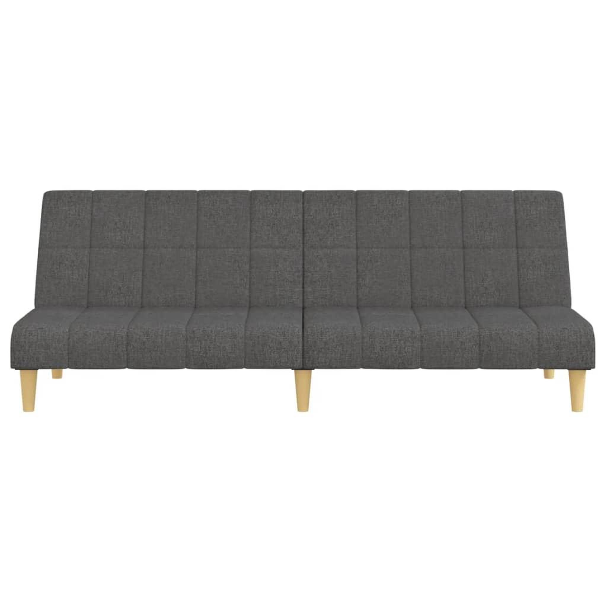 Voir la diapositive 5 : VIDAXL Canape-lit a 2 places gris fonce tissu