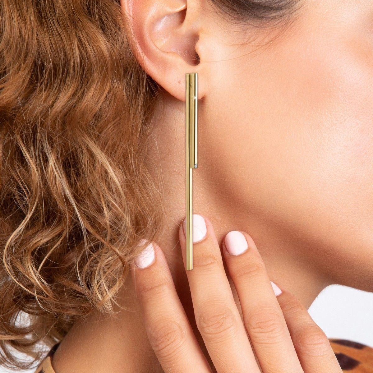 SC BOHEME Boucles d'oreilles SC Bohème ornées d'un véritable diamant blanc