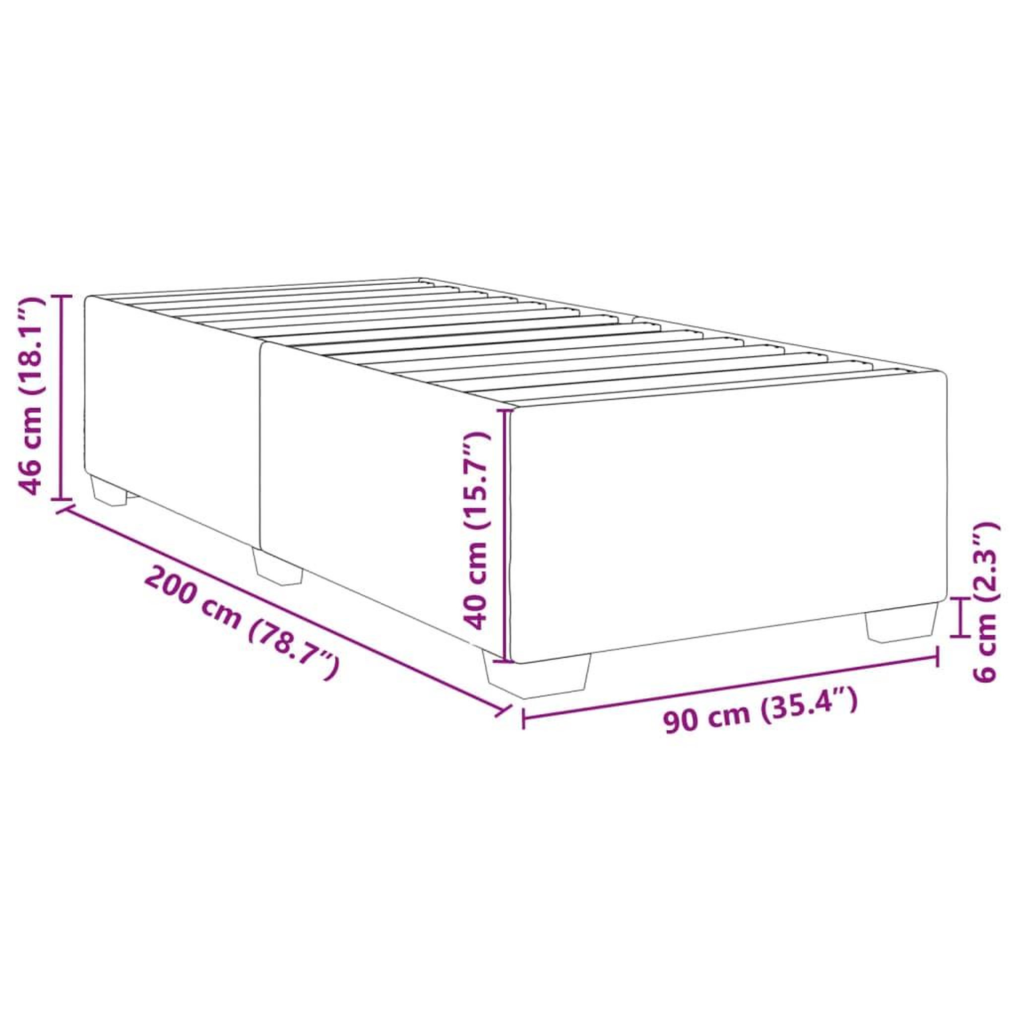 Voir la diapositive 6 : VIDAXL Cadre de lit sans matelas bleu 90x200 cm tissu