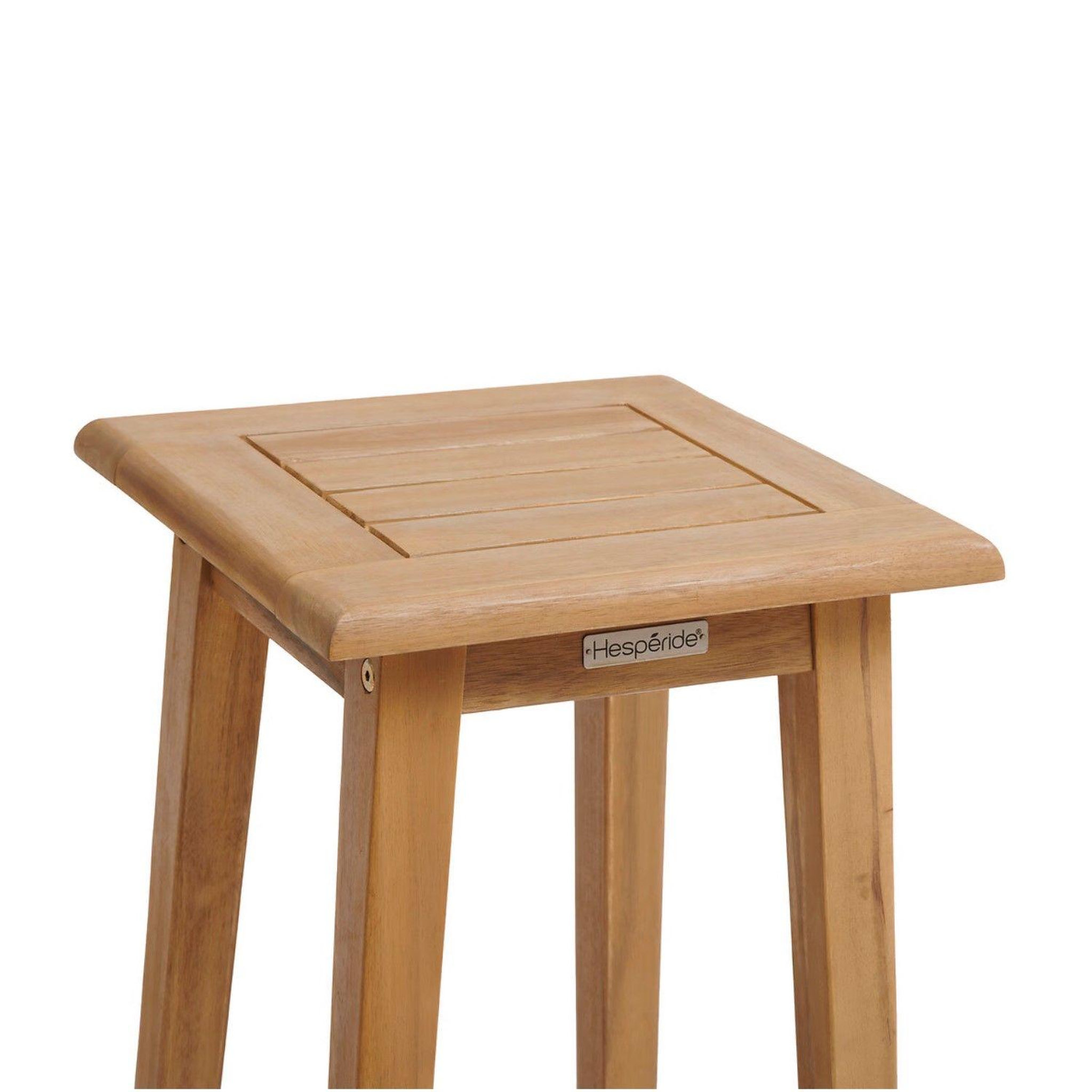 Voir la diapositive 4 : TOILINUX Lot de 2 tabourets haut de jardin tiwi en acacia - beige
