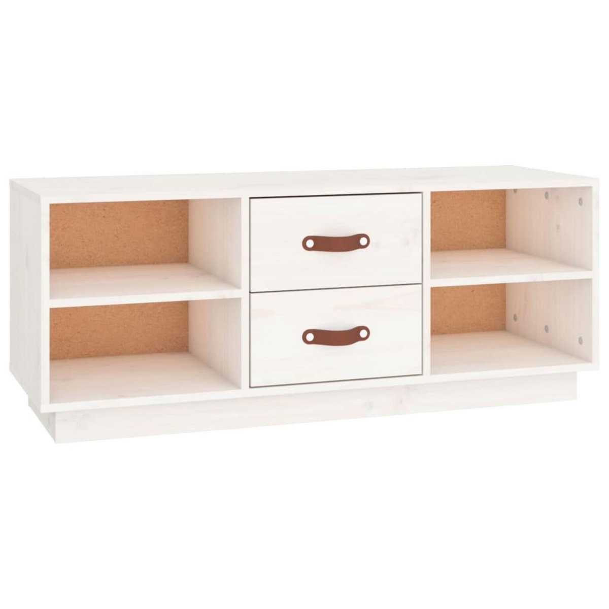 VIDAXL Meuble TV Blanc 100x34x40 cm Bois de pin massif