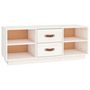 Voir la diapositive 2 : VIDAXL Meuble TV Blanc 100x34x40 cm Bois de pin massif