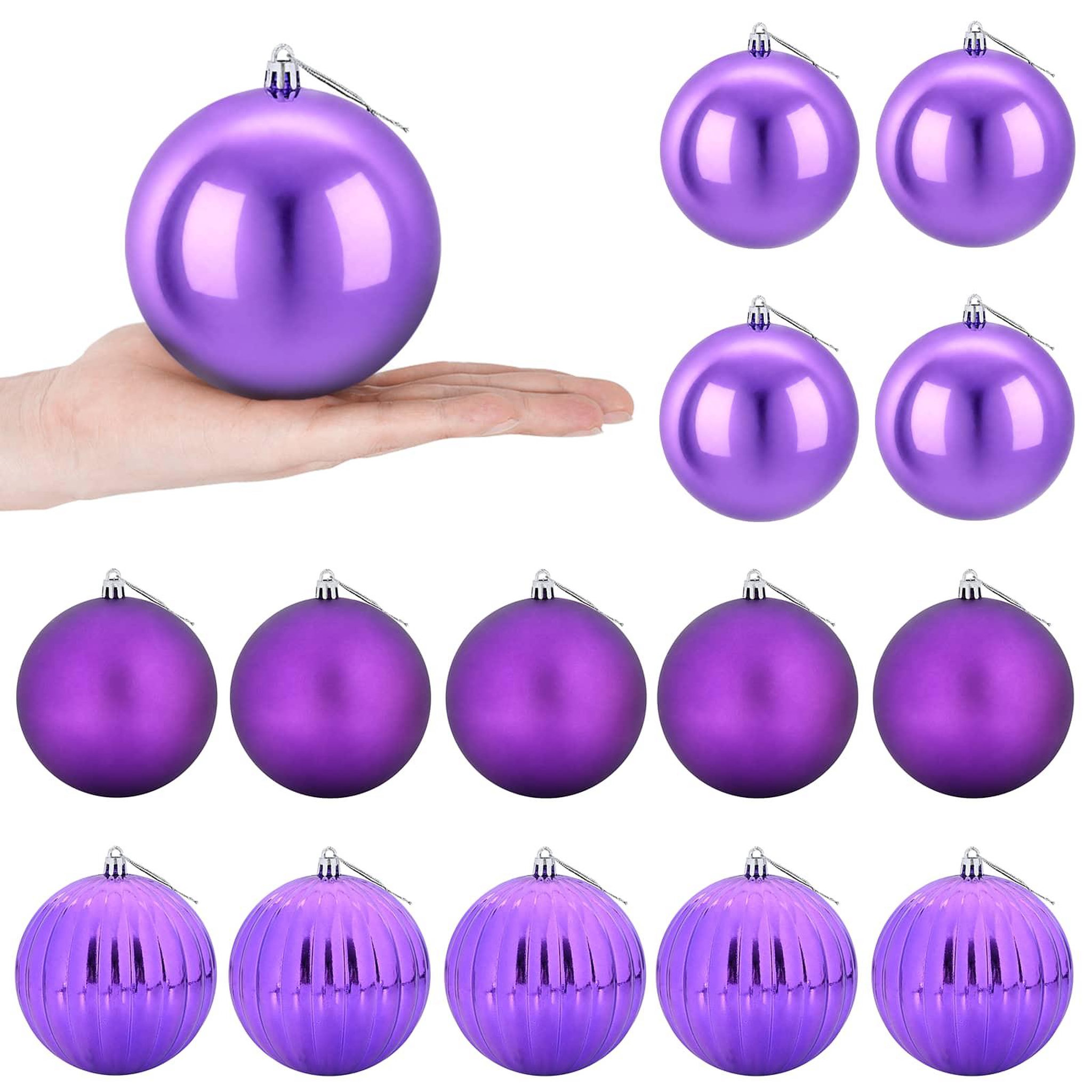 VIDAXL Ensemble de boules de Noël XL 15 pc Lilas Diam. 10 cm Plastique