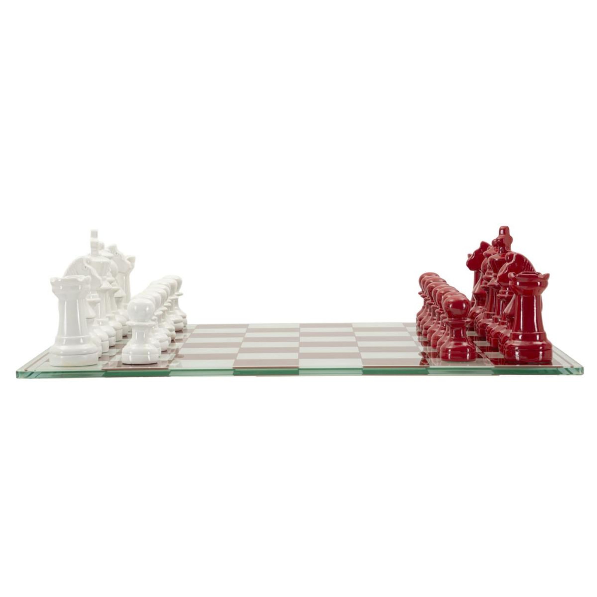 Voir la diapositive 3 : Paris Prix Jeu d'échec en verre  board  61cm rouge & blanc