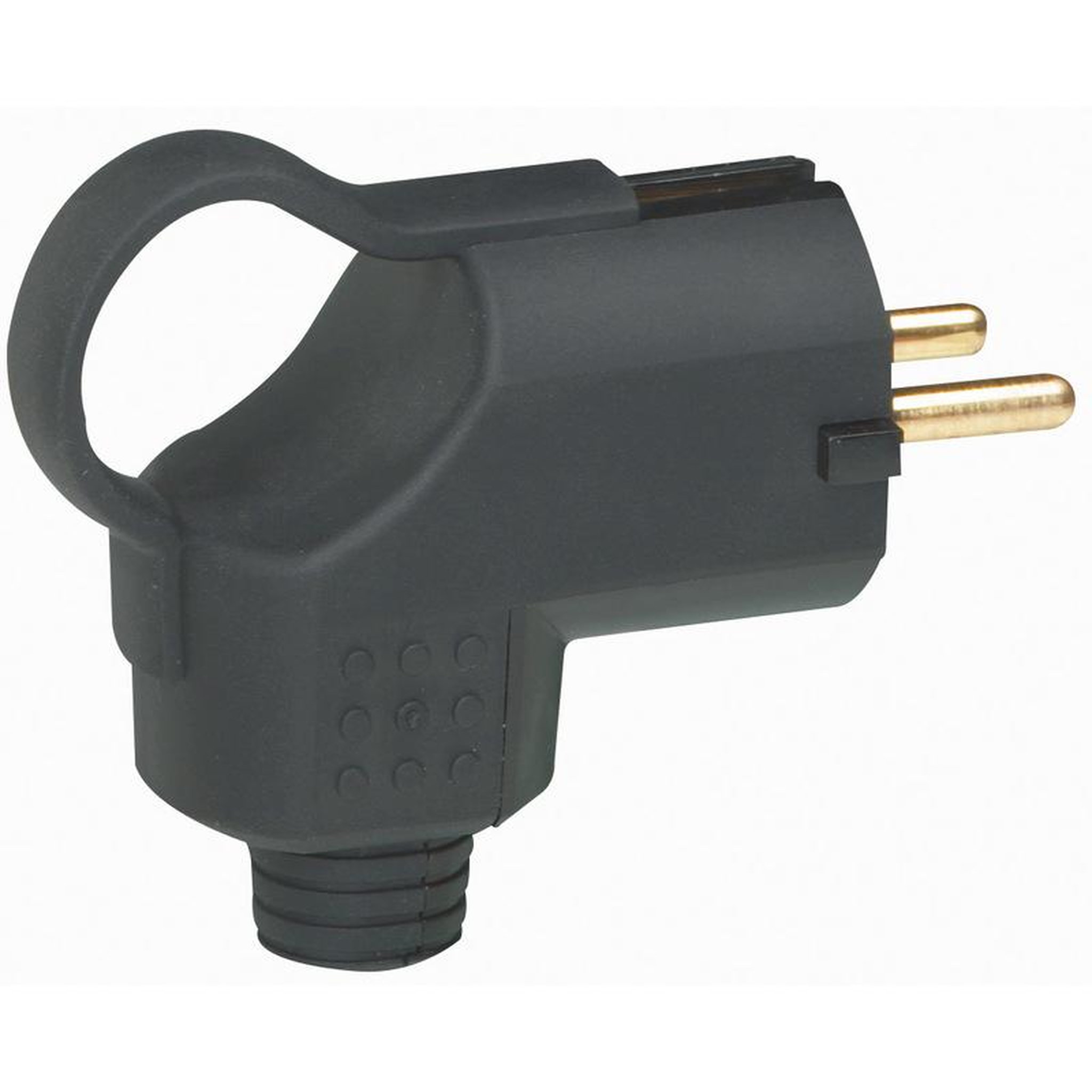 Legrand Fiche mâle anneau sortie latéral 16A noir
