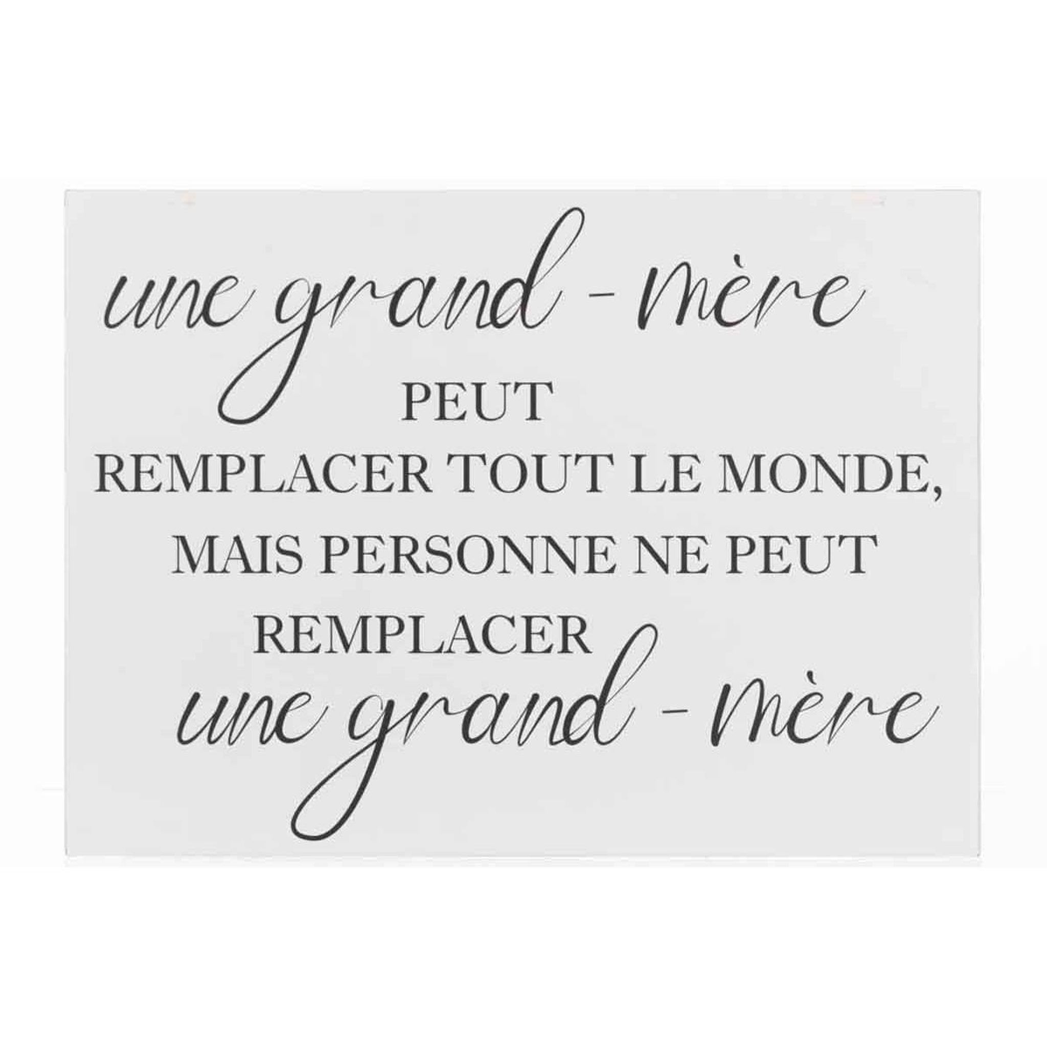 J-LINE Pancarte murale déco  grand-mère  61cm blanc