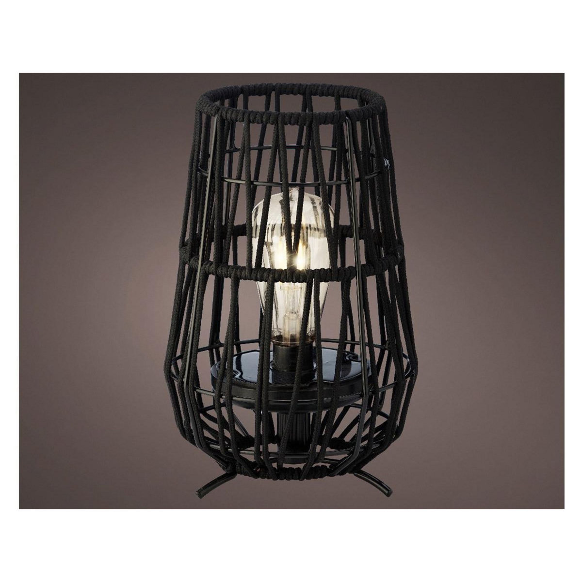 JARDIDECO Lanterne de jardin solaire décorative noire - Ø 18 x 27,5 cm - Jardideco