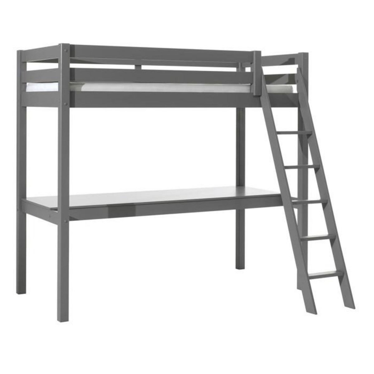 Paris Prix Lit Mezzanine & Plan de Travail  Pino  90x200cm Gris