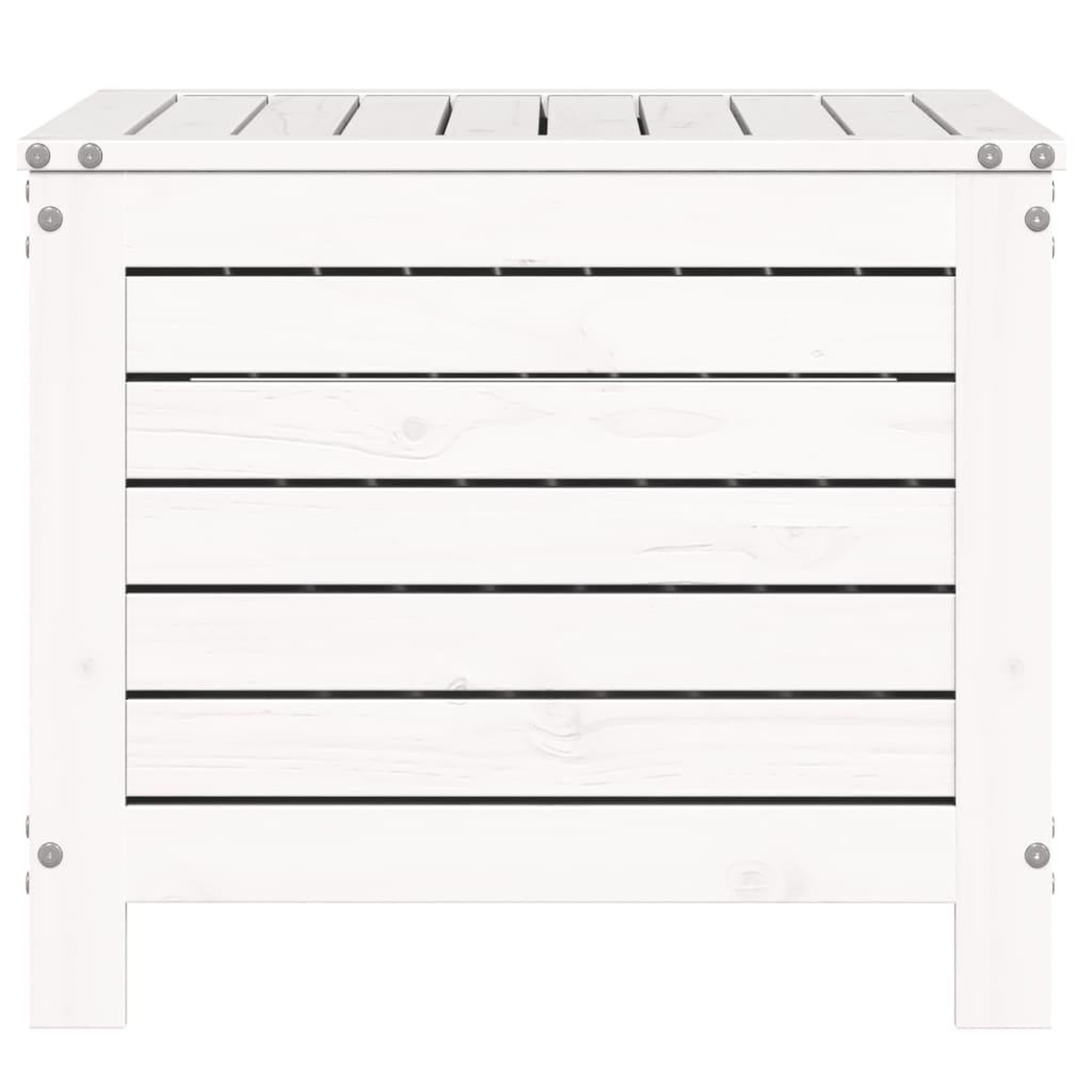 Voir la diapositive 5 : VIDAXL Repose-pied de jardin blanc 62x63,5x53,5 cm bois de pin massif