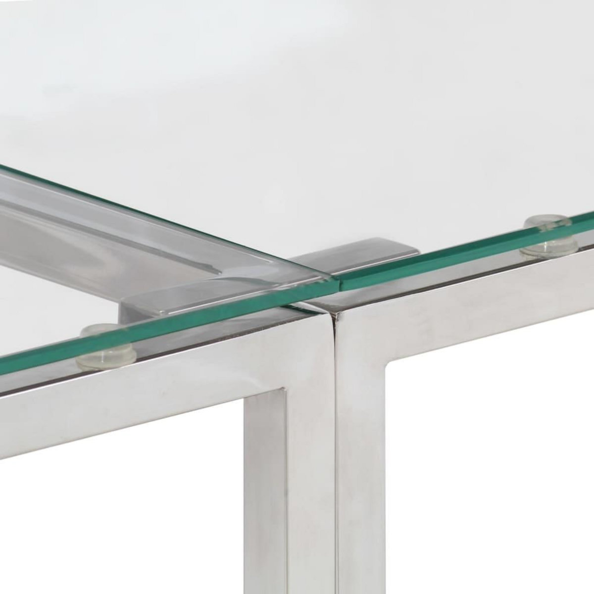 VIDAXL Table console argente acier inoxydable et verre trempe