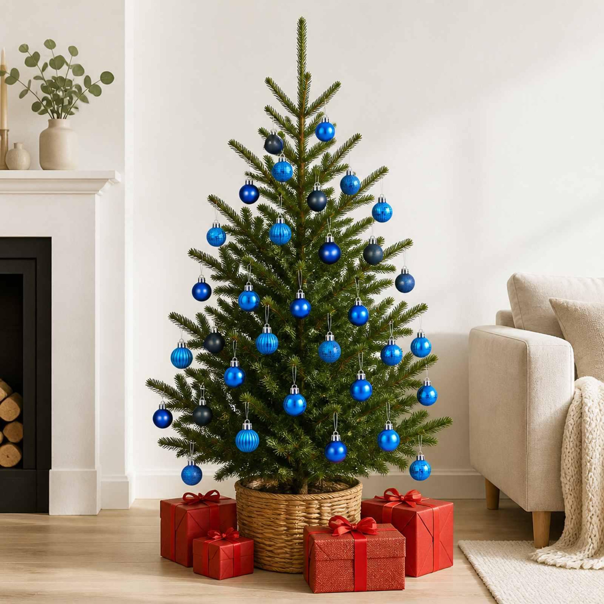 Voir la diapositive 2 : VIDAXL Ensemble de boules de Noël 150 pc Bleu Diam. 3 cm Polystyrene