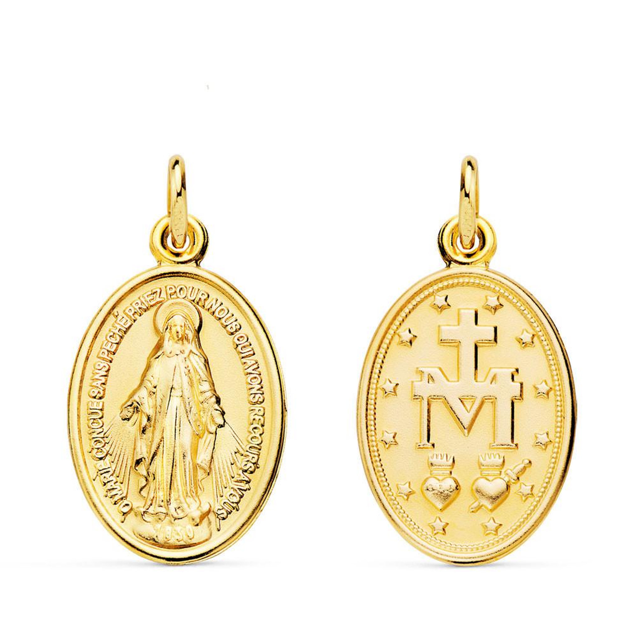 L'ATELIER D'AZUR Médaille Or 18 Carats 750 Jaune Vierge Miraculeuse - Chaîne Offerte