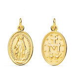 L'ATELIER D'AZUR Médaille Or 18 Carats 750 Jaune Vierge Miraculeuse - Chaîne Offerte