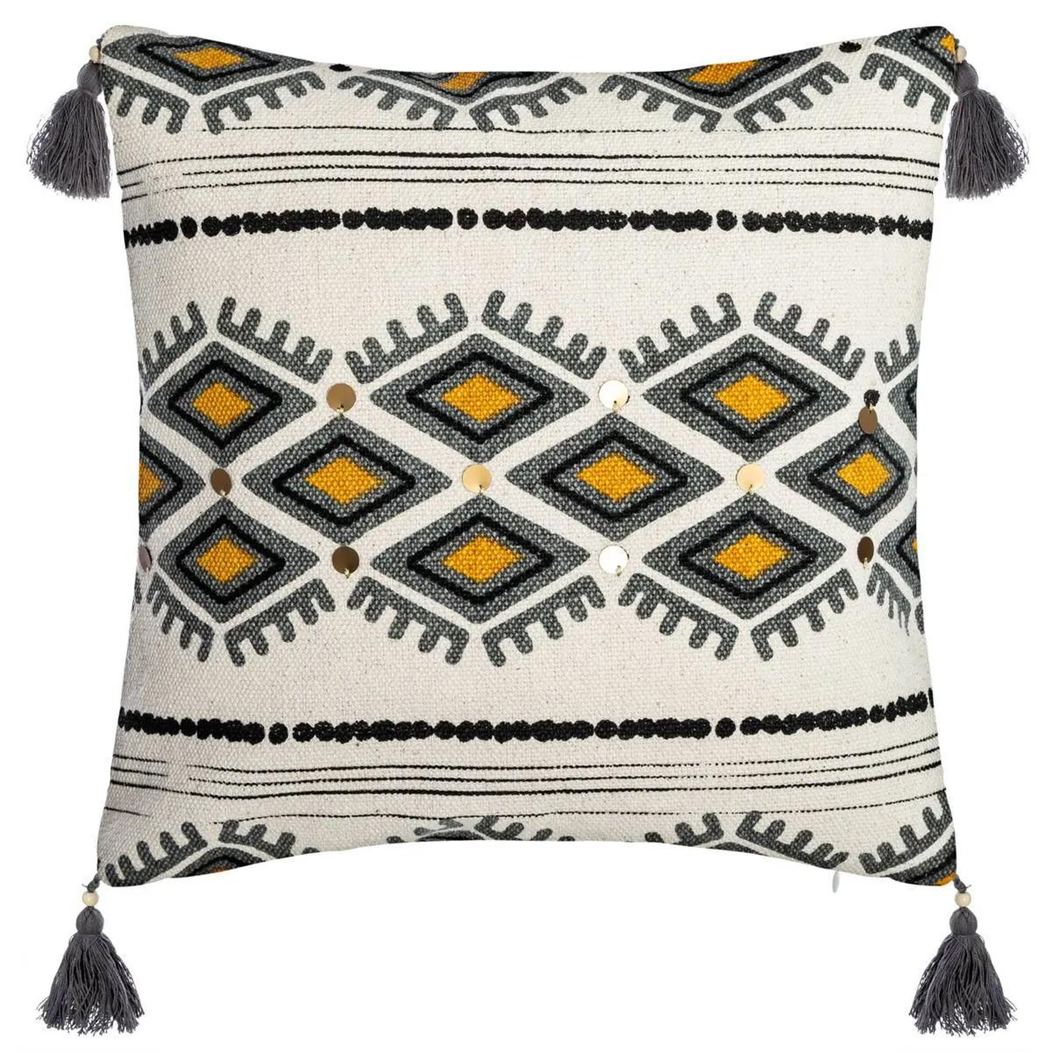 ATMOSPHERA Housse de coussin imprimé  aztèque  40x40cm beige