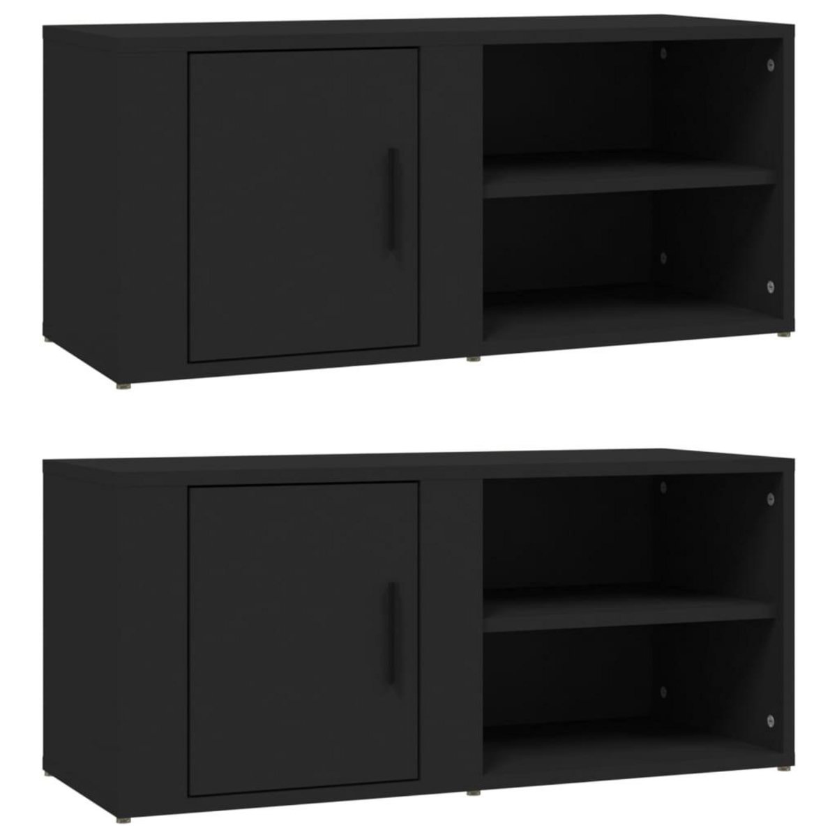 VIDAXL Meubles TV 2 pcs Noir 80x31,5x36 cm Bois d'ingenierie