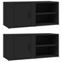 Voir la diapositive 2 : VIDAXL Meubles TV 2 pcs Noir 80x31,5x36 cm Bois d'ingenierie