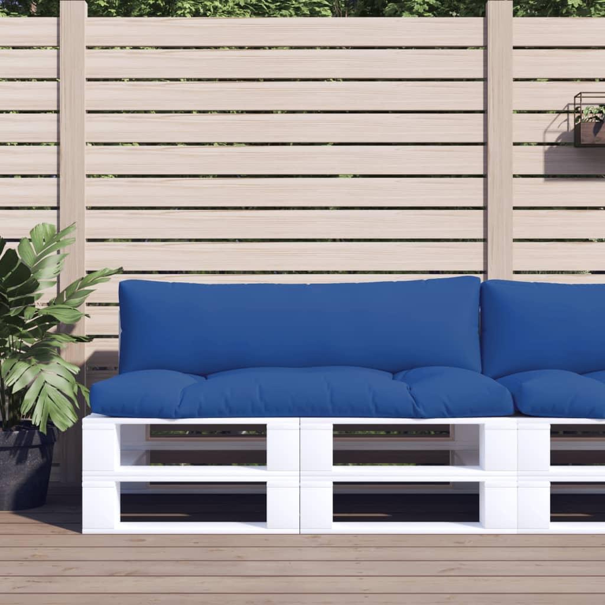 VIDAXL Coussins de palette lot de 2 bleu tissu