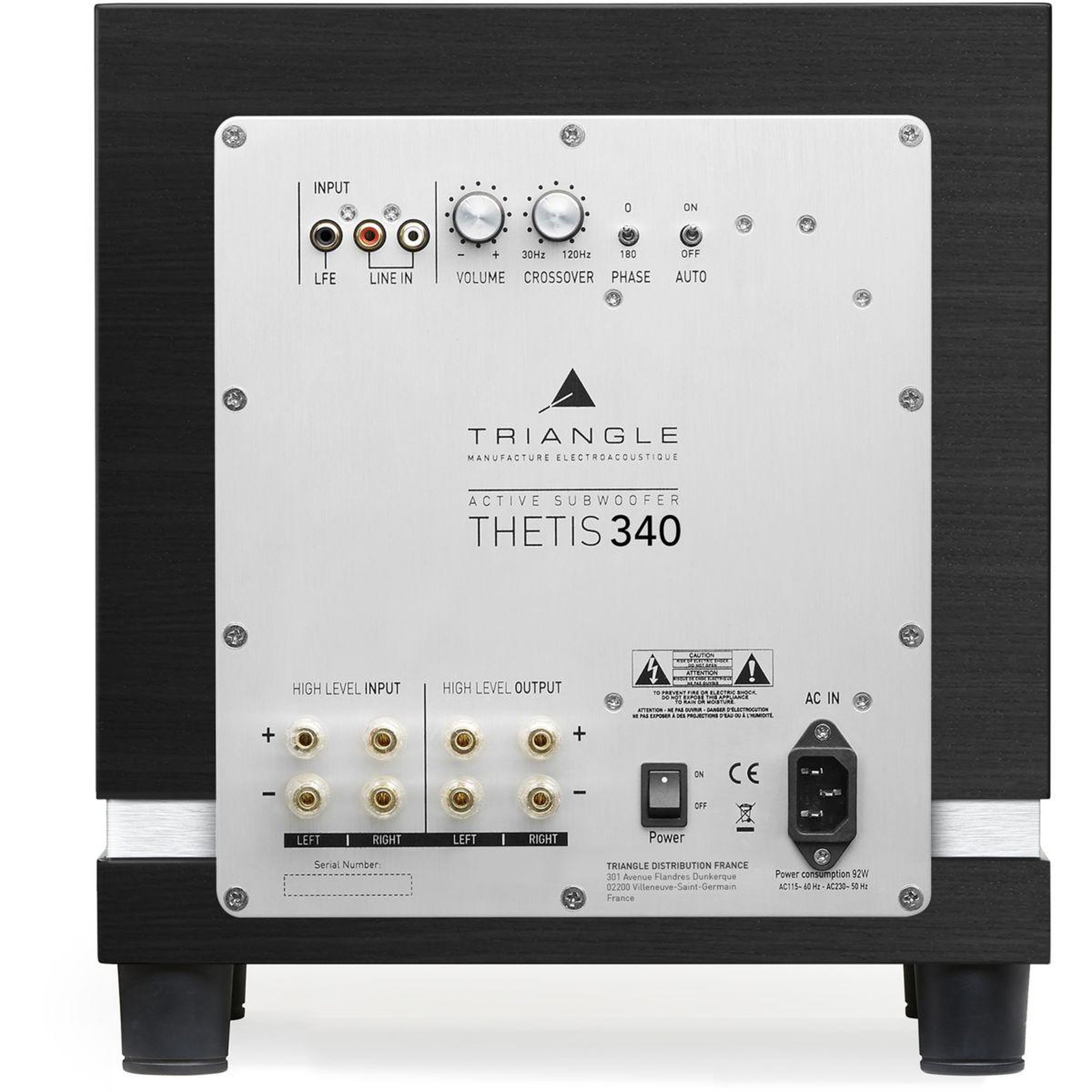 Voir la diapositive 3 : Triangle Caisson de basse thetis 340 frene noir