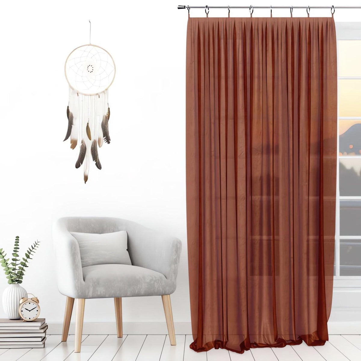 SOLEIL D'OCRE Voilage avec anneaux 135x250 cm SPIRIT, par Soleil d'ocre