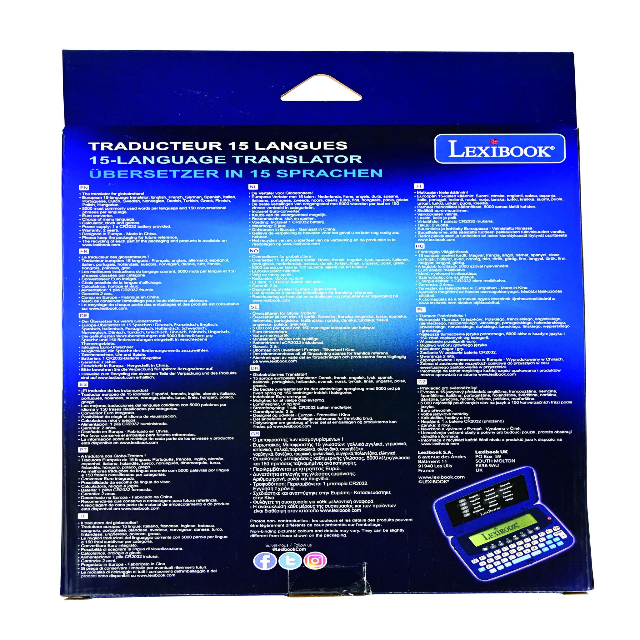 Voir la diapositive 5 : Lexibook Traducteur électronique de poche 15 Langues
