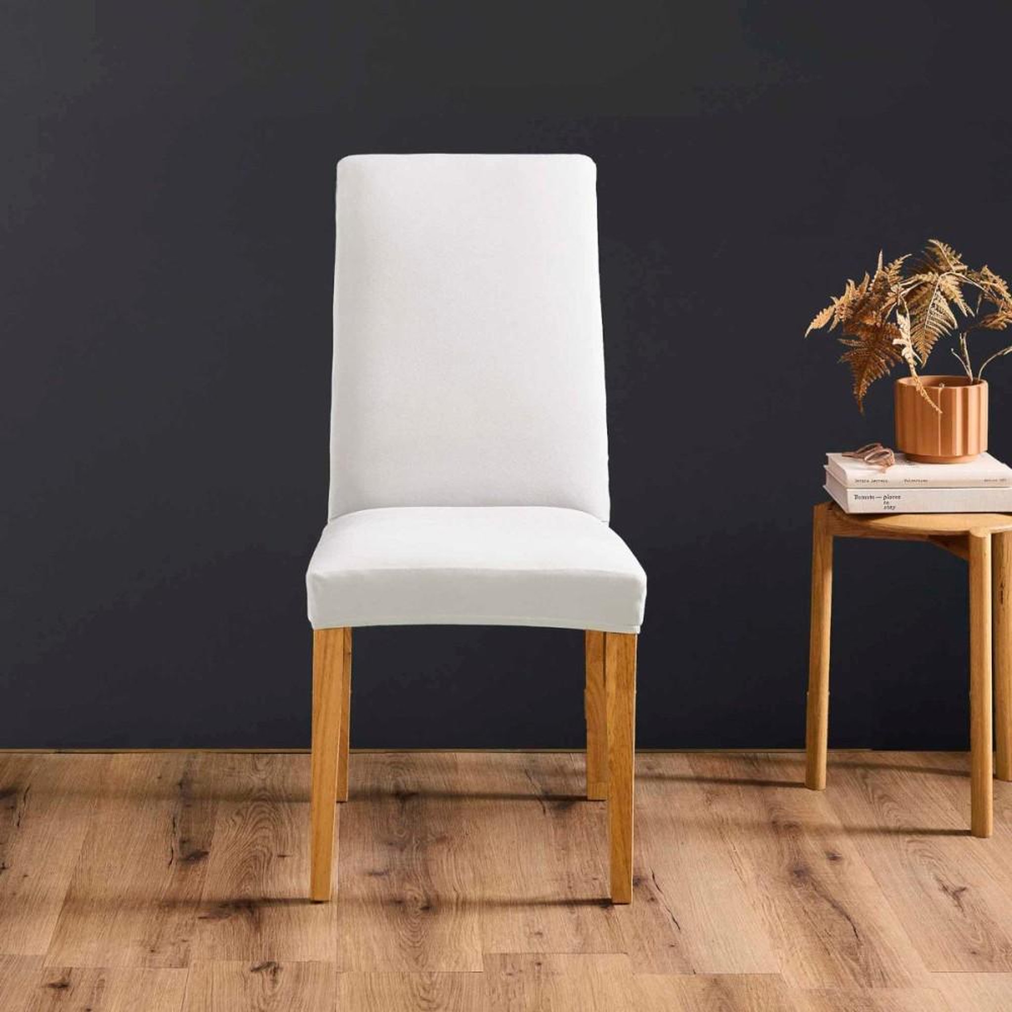 L3C Housse de chaise extensible en polyester coloris blanc
