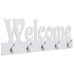 VIDAXL Porte-manteau mural WELCOME Blanc 74x29,5 cm