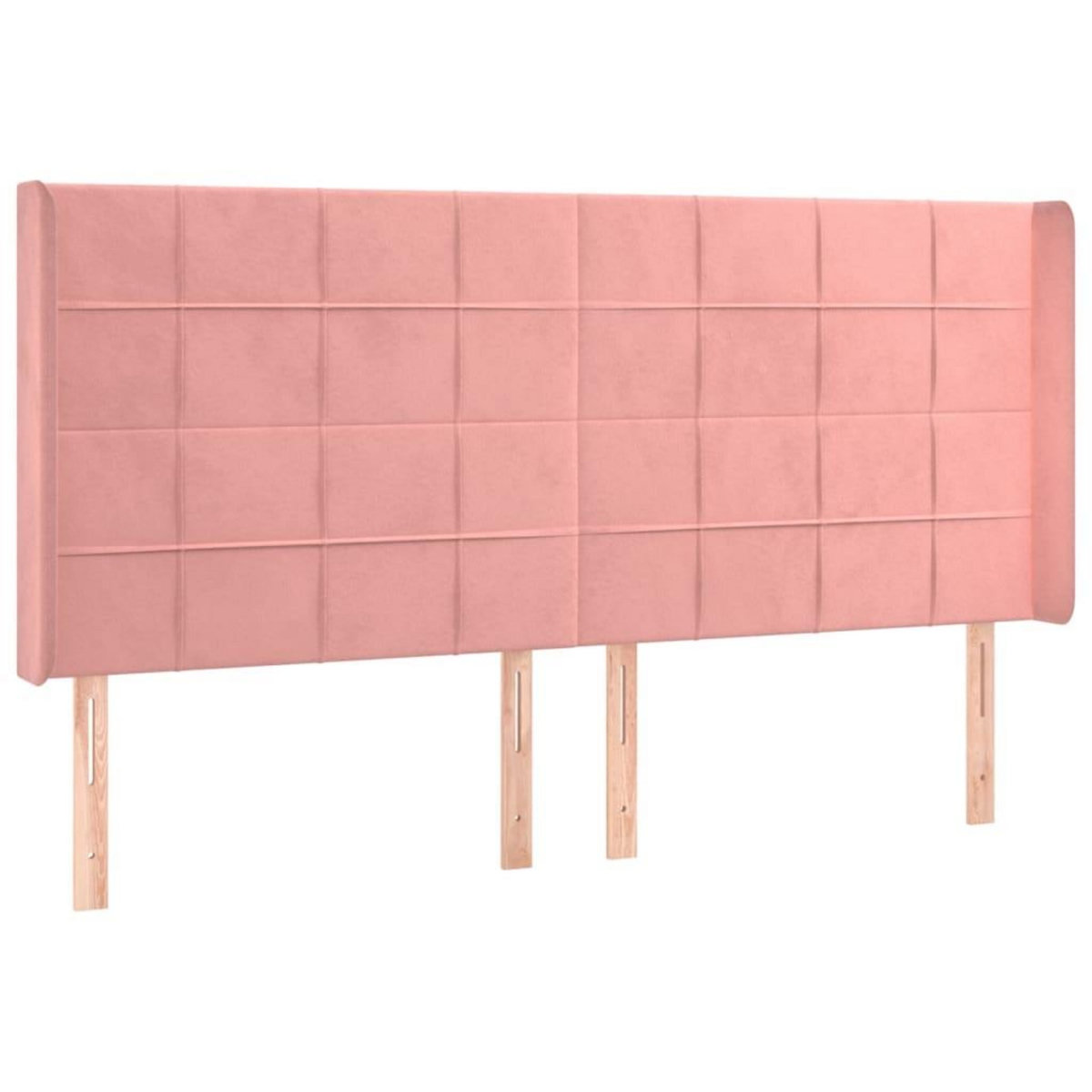 VIDAXL Tete de lit avec oreilles Rose 203x16x118/128 cm Velours