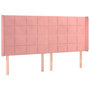 Voir la diapositive 2 : VIDAXL Tete de lit avec oreilles Rose 203x16x118/128 cm Velours