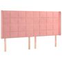 Voir la diapositive 2 : VIDAXL Tete de lit avec oreilles Rose 203x16x118/128 cm Velours