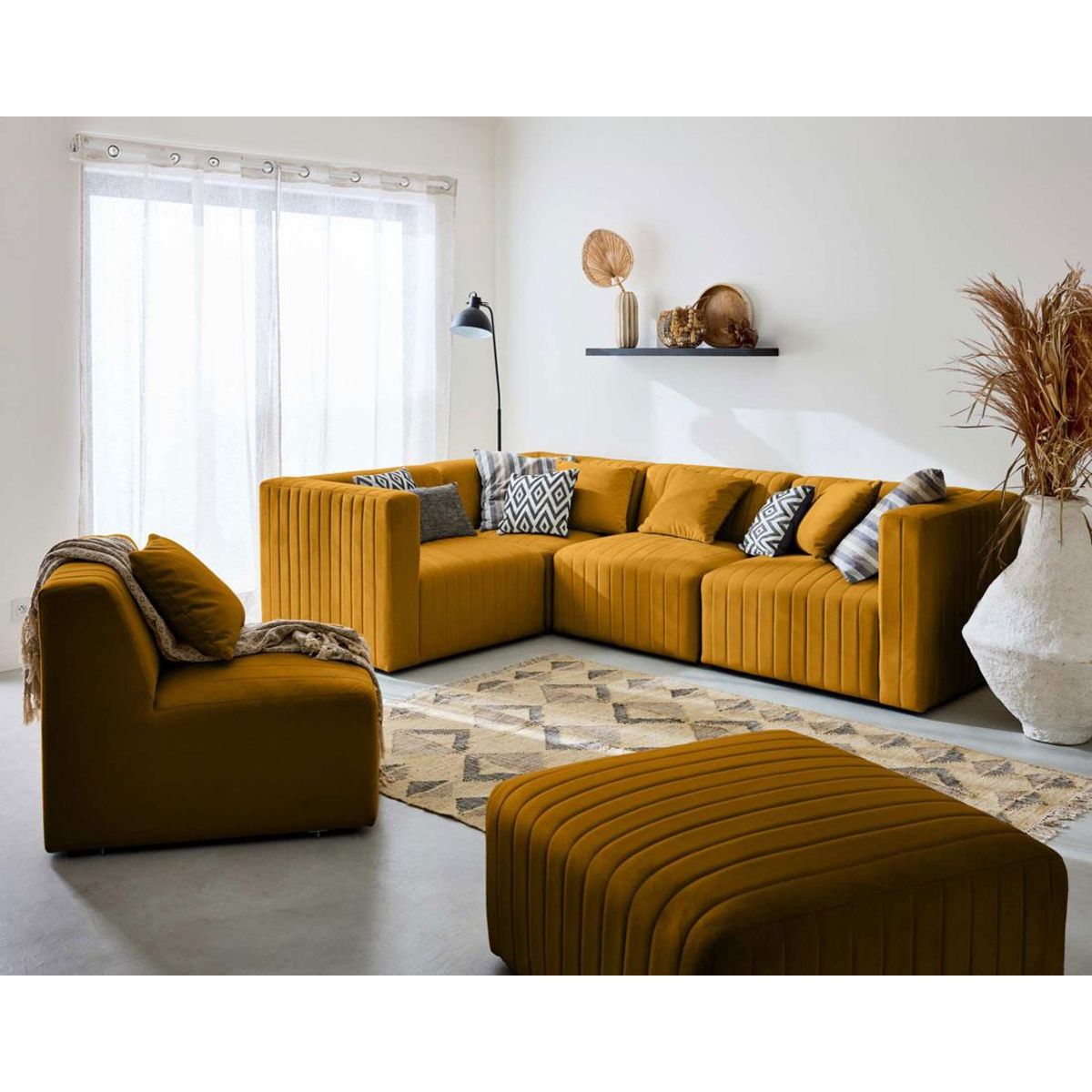 LISA DESIGN Nova - module d'assise - en velours