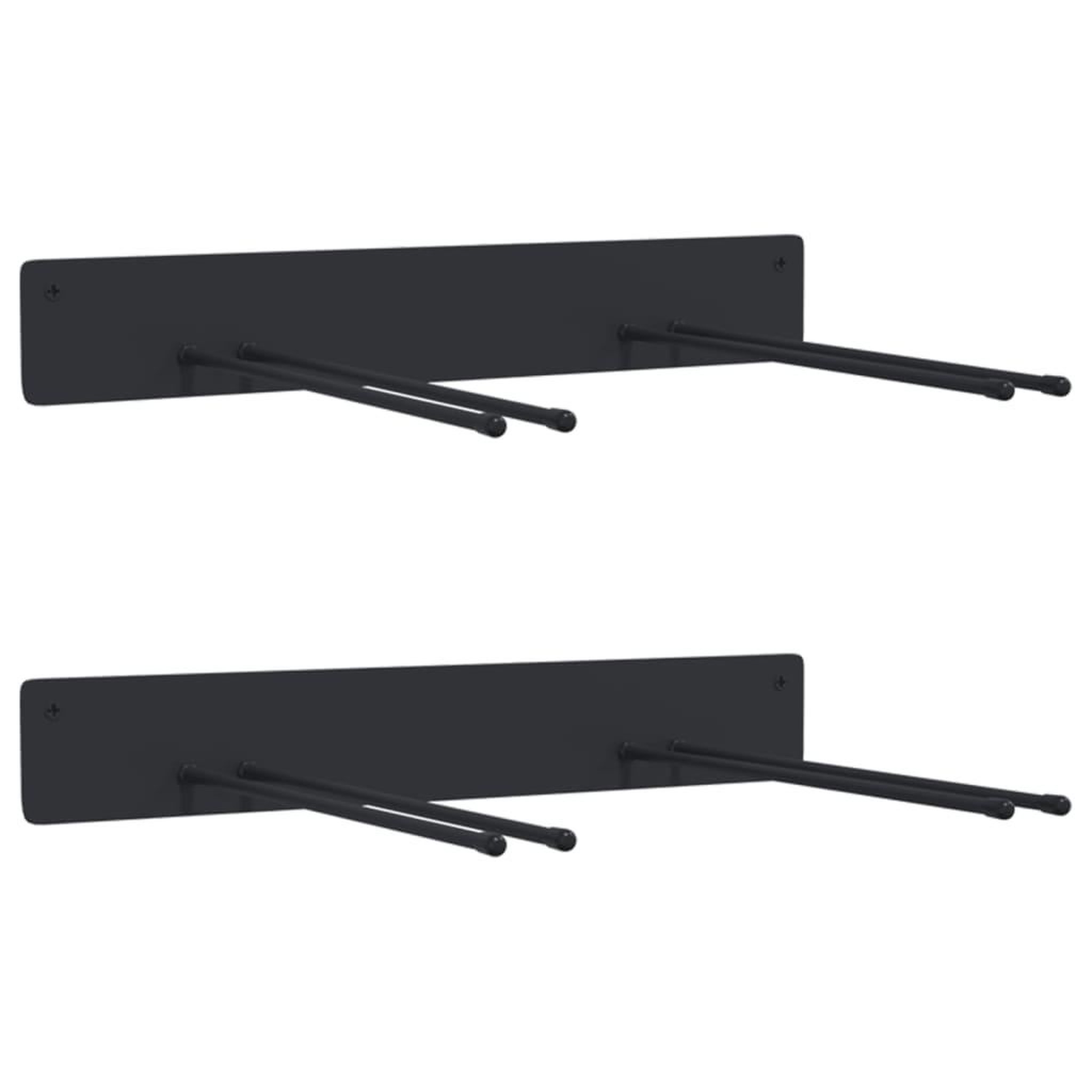 Voir la diapositive 2 : VIDAXL Supports muraux pour outils de jardin 2 pcs noir acier
