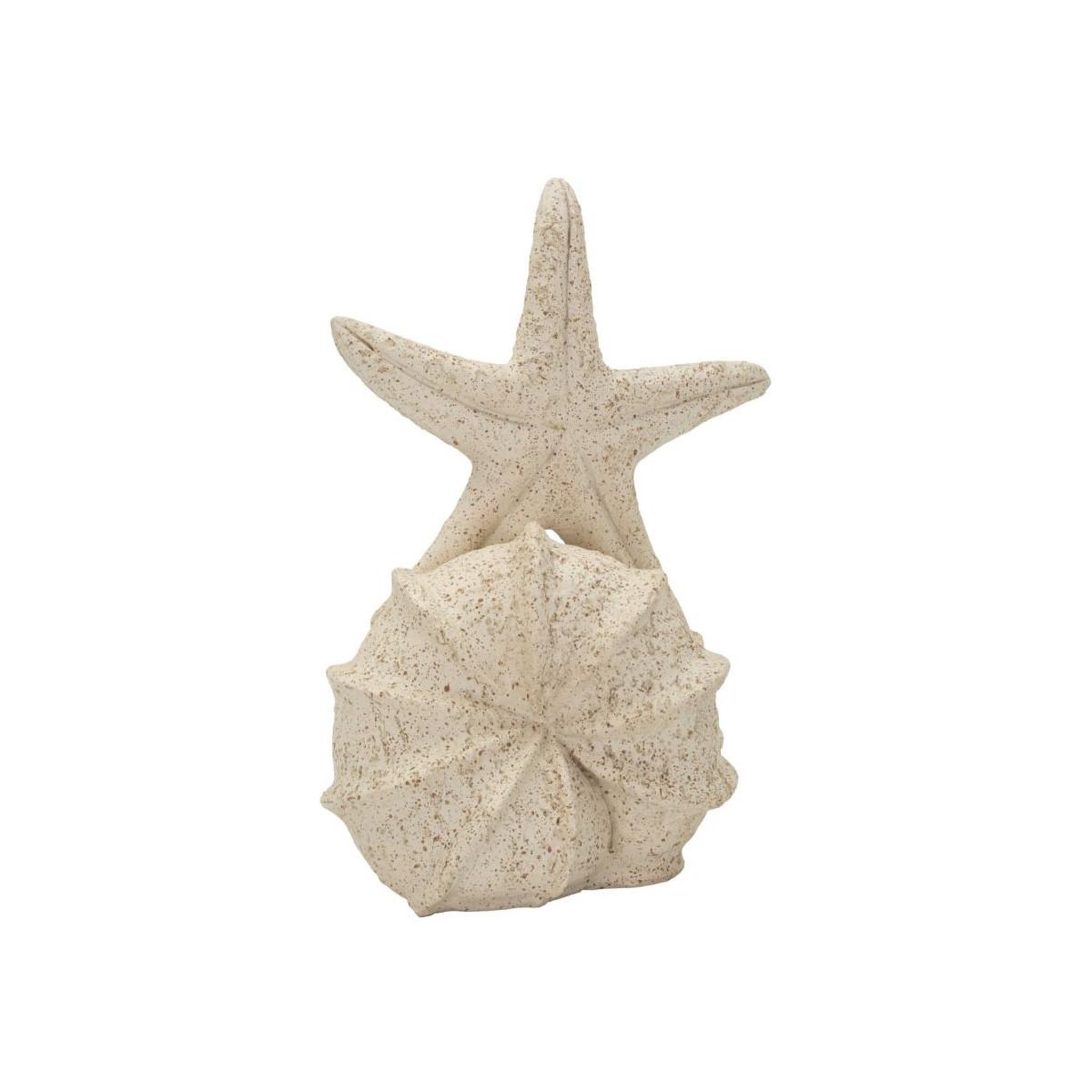 Voir la diapositive 2 : Paris Prix Étoile de mer sur coquillage en résine  sand  30cm beige