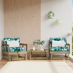VIDAXL Chaises de jardin avec coussins lot de 2 bois de pin impregne