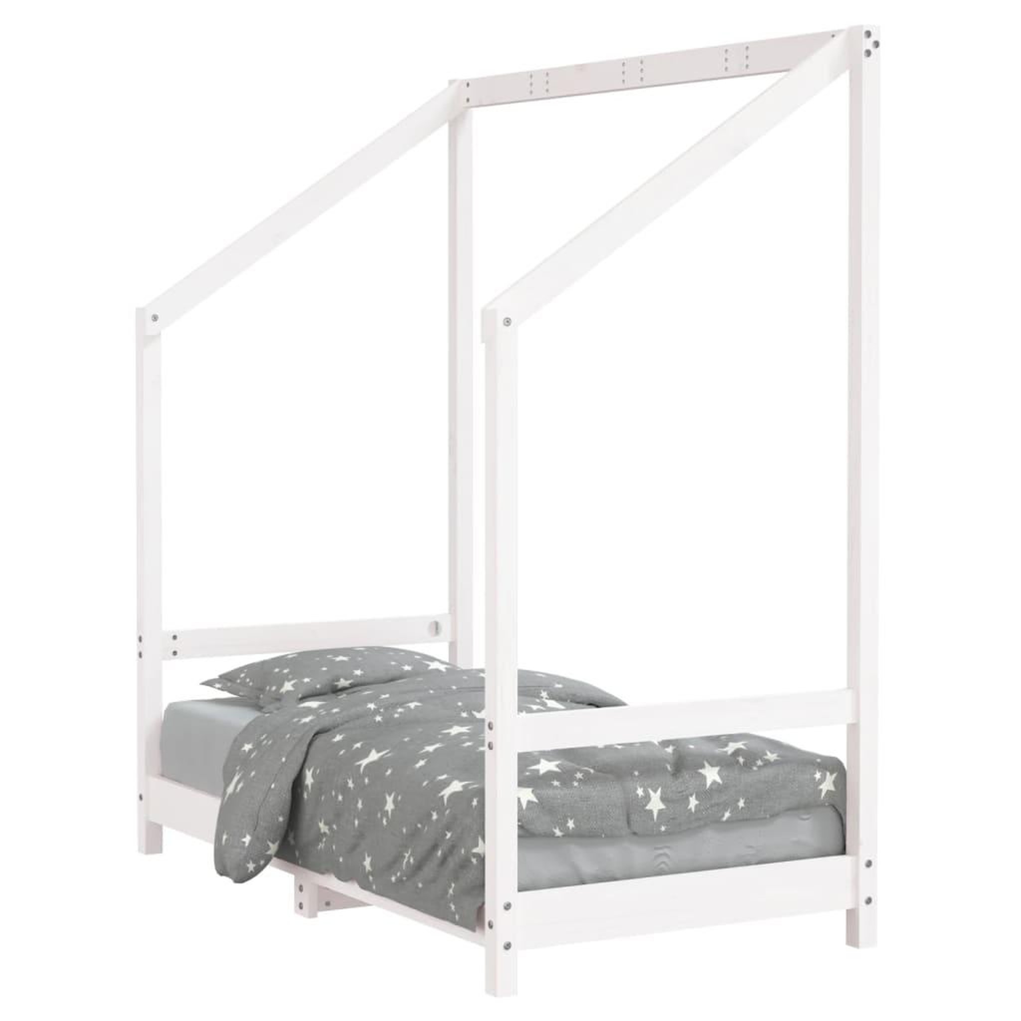 Voir la diapositive 2 : VIDAXL Cadre de lit pour enfant blanc 70x140 cm bois de pin massif