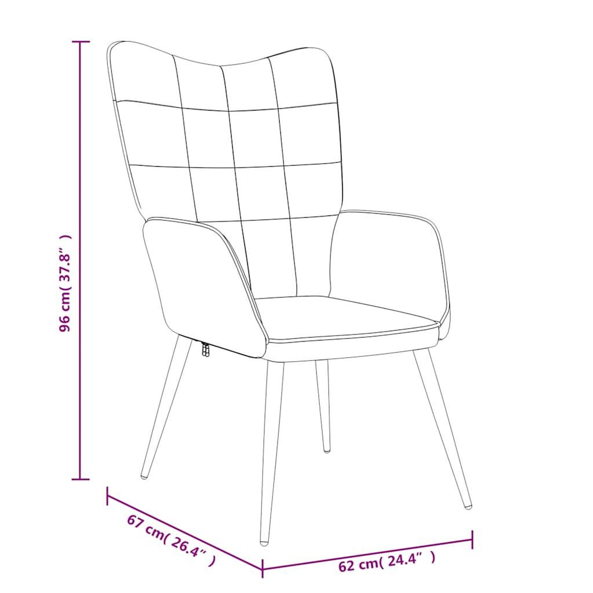 Voir la diapositive 6 : VIDAXL Chaise de relaxation Creme Tissu