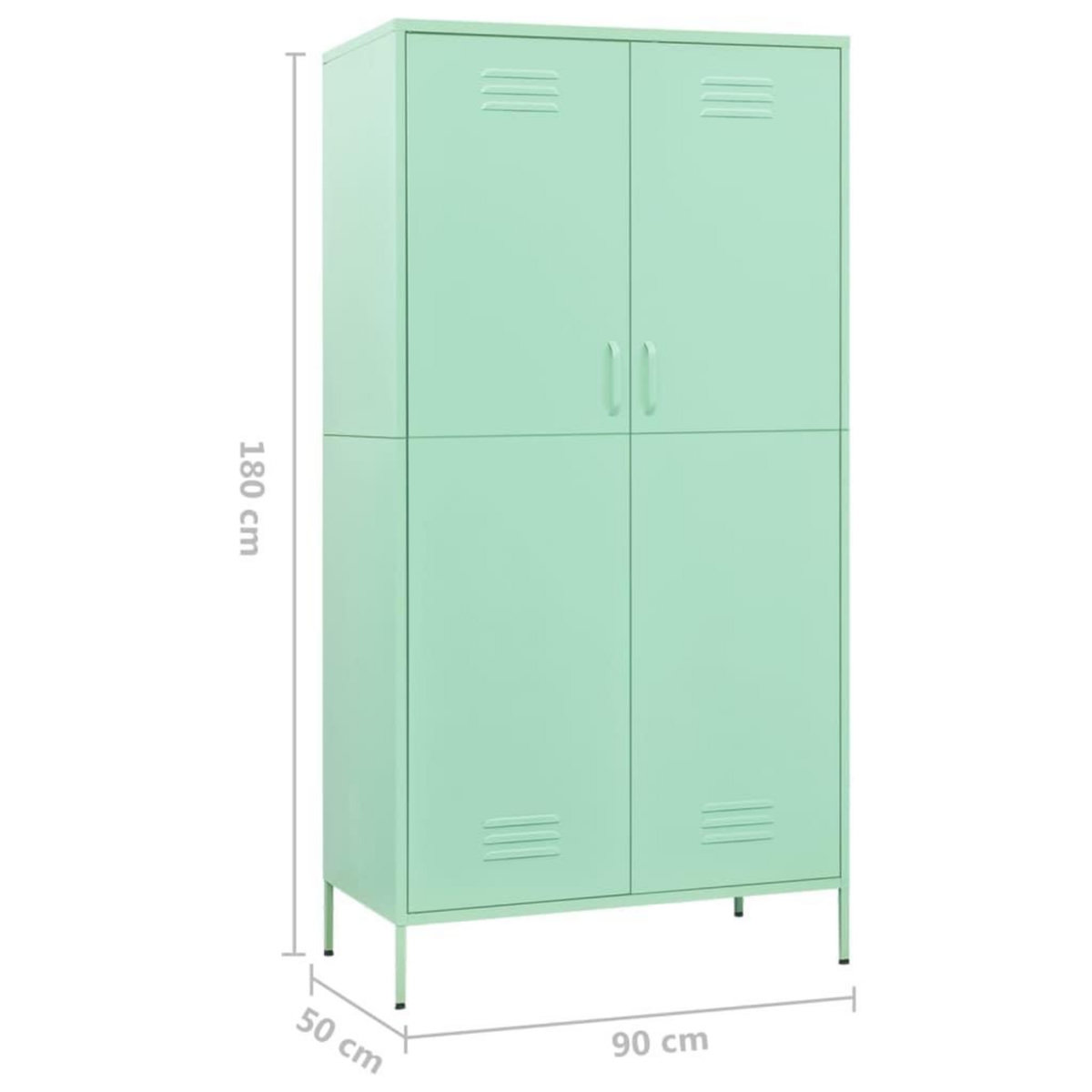 VIDAXL Garde-robe Vert menthe 90x50x180 cm Acier