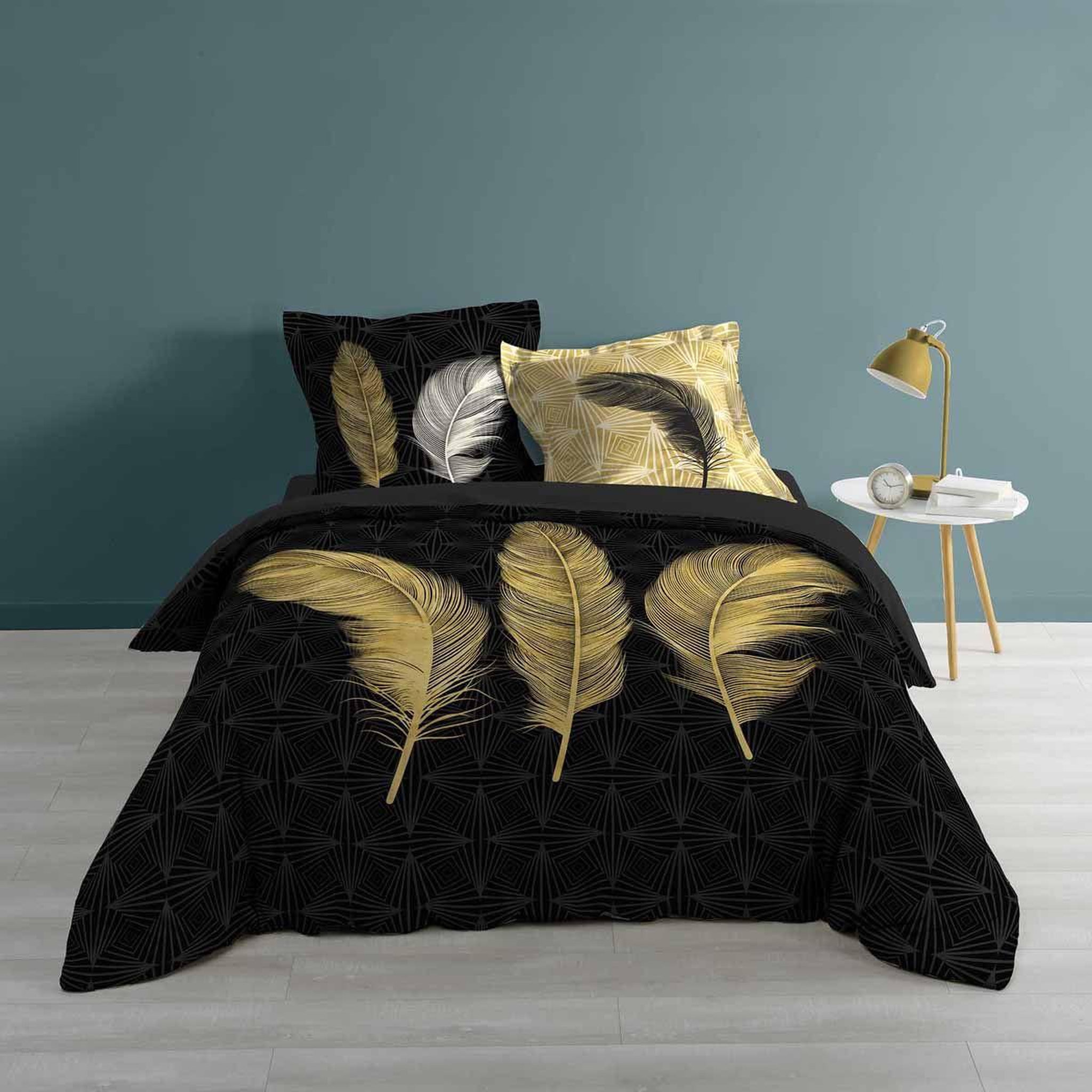 Douceur d'Intérieur Parure de lit 3 pièces  himalalove  240x220cm noir