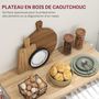 Voir la diapositive 5 : HOMCOM Desserte de cuisine multi-rangement - 2 portes, 2 étagères, tiroir, porte-épices, porte-torchon - blanc bois hévéa