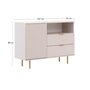 Voir la diapositive 5 : BEST MOBILIER Monica - buffet - beige - 2 tiroirs, 1 porte et 1 niche - 107 cm