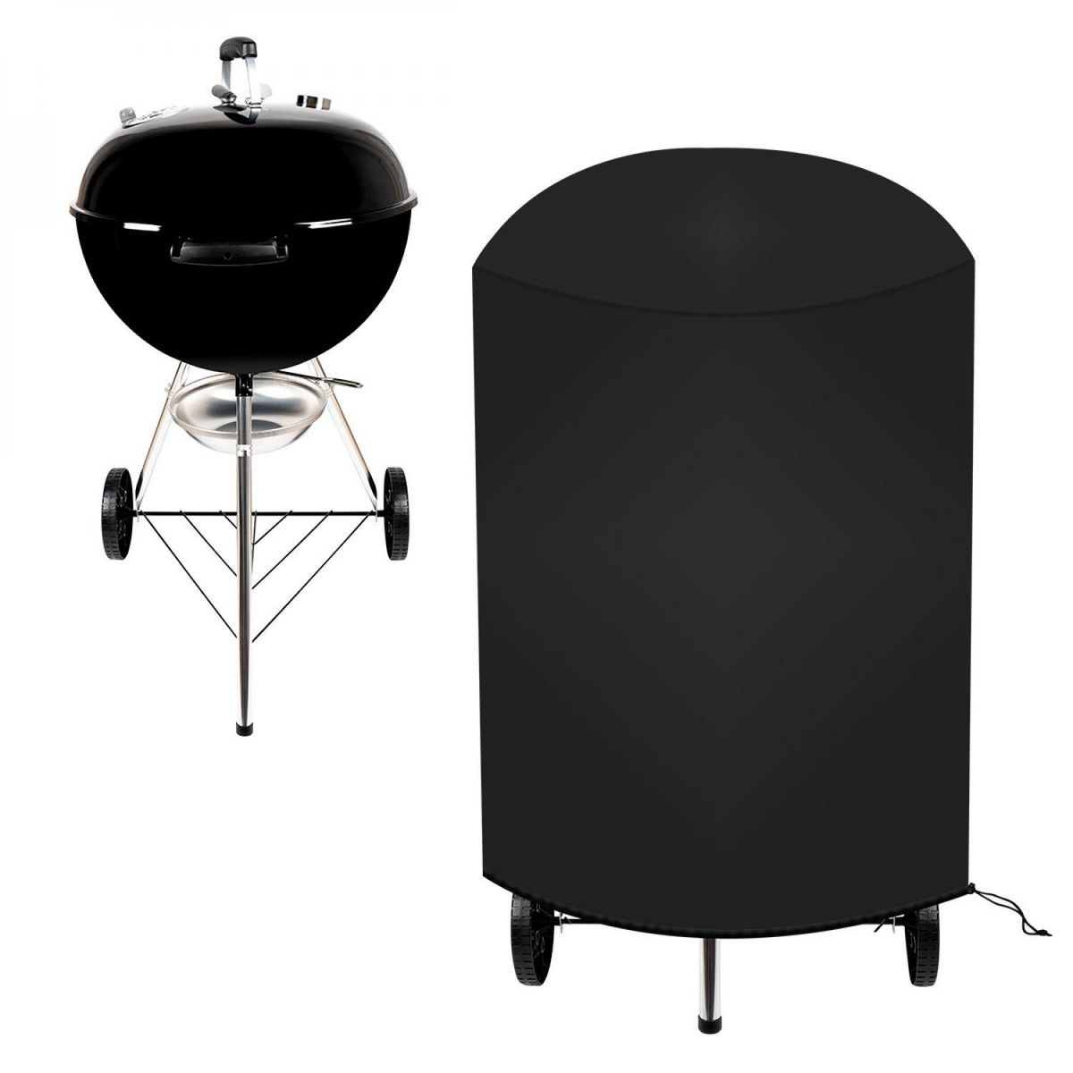 LINXOR Bâche de protection pour barbecue imperméable, anti UV - 70 x 90 cm - Noir