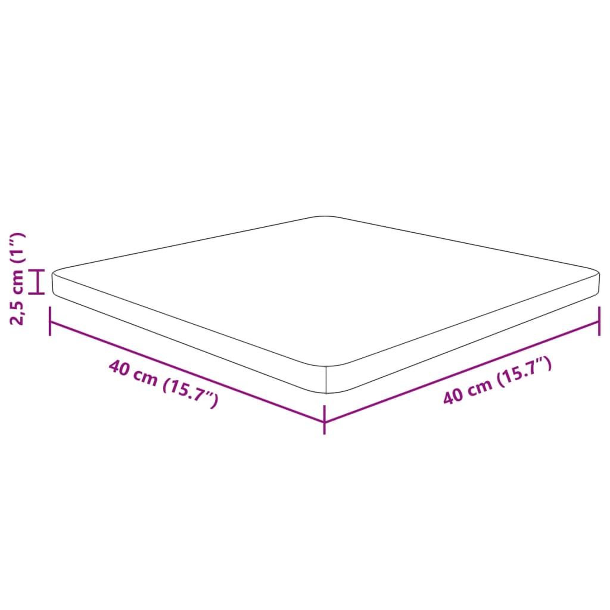 Voir la diapositive 4 : VIDAXL Dessus de table carre Marron clair40x40x2,5cm Bois chene traite