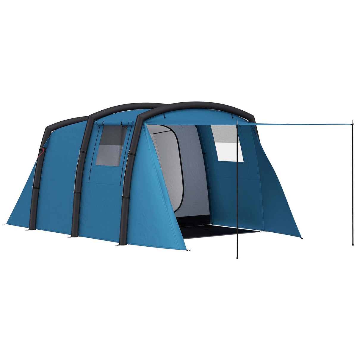 OUTSUNNY Tente de camping gonflable tunnel - 3-6 personnes - 420 x 200 x 150 cm - pompe incluse - bleu