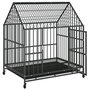 Voir la diapositive 4 : VIDAXL Cage pour chien avec roues noir gris acier galvanise