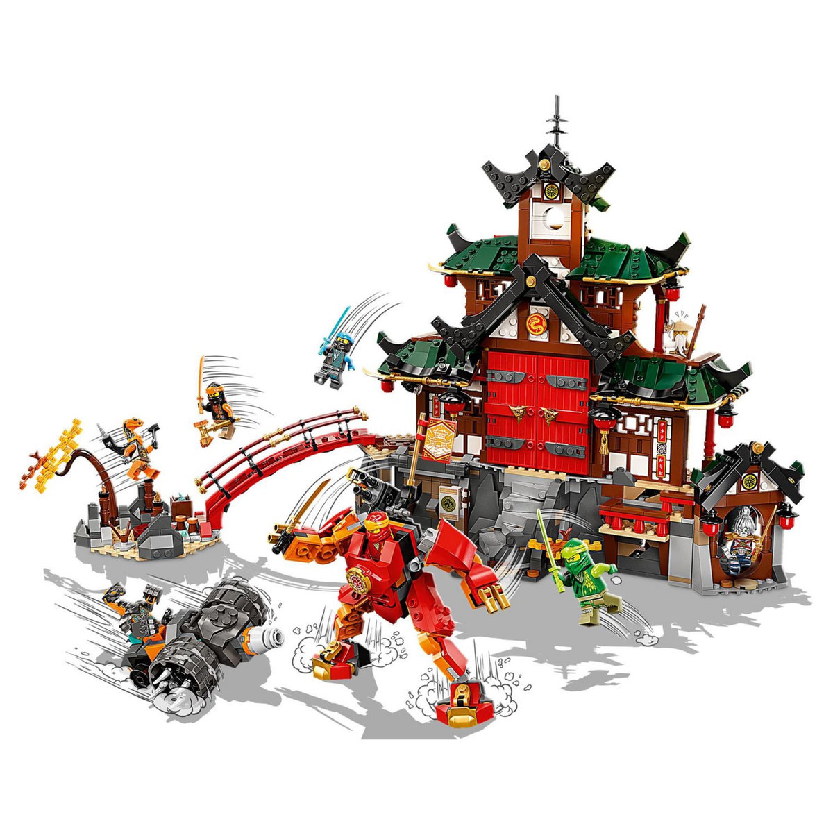 LEGO Ninjago 71767 - Le temple Dojo Ninja, Set Maîtres du Spinjitzu, Jouet Enfants +8 Ans avec Figurines Lloyd, Kai et Serpent avec bannière de mission à collectionner