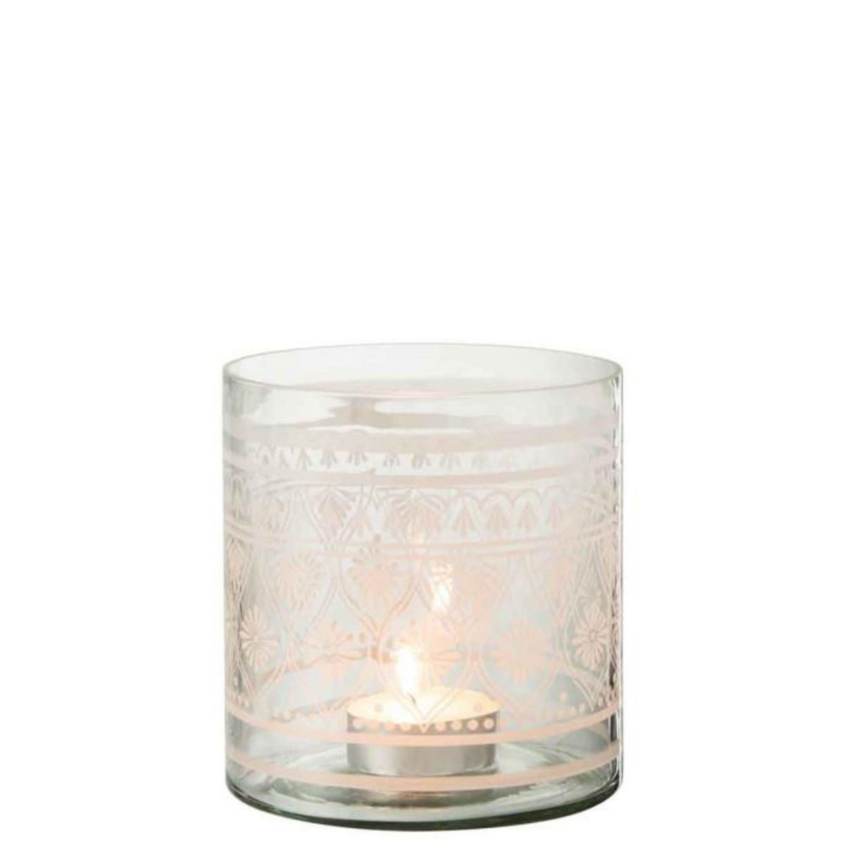 Paris Prix Photophore Design  Verre Motifs  16cm Transparent